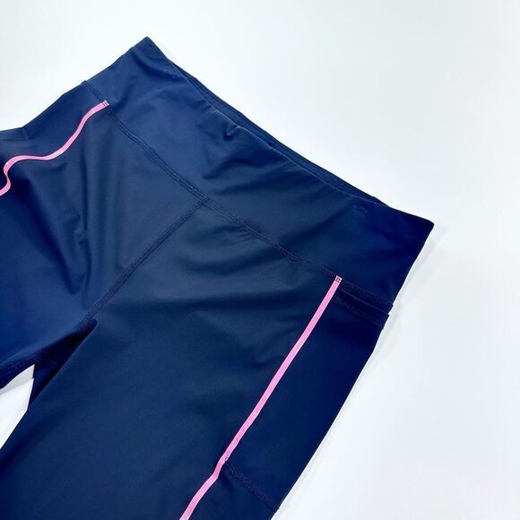 Sweaty Betty zero gravity navy leggings with pink piping 14 - Picture 6 of 13